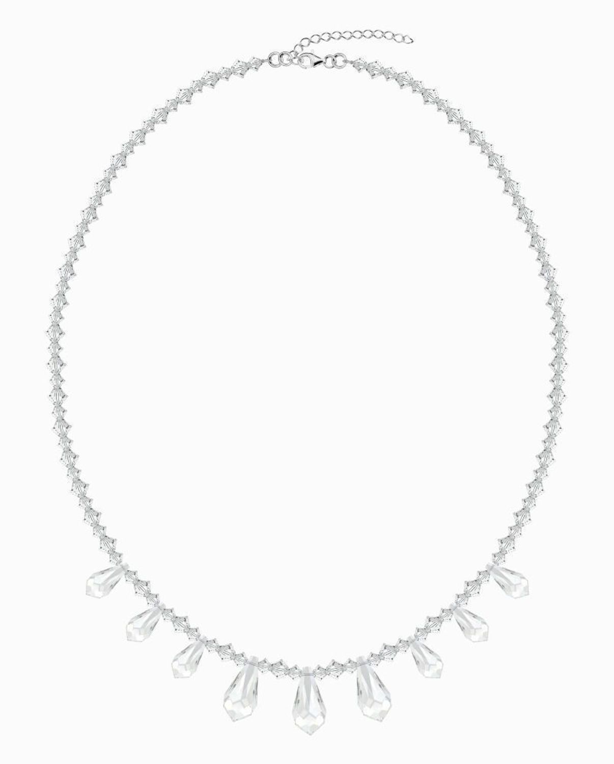 Elegancka kolia ślubna z rodowanego srebra 925 i kryształów Swarovski®. Model NR 373 marki Diament, długość 42 cm + regulacja. Idealna dla panny młodej (2).jpg